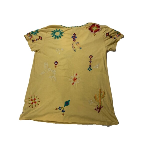 Johnny Was Embroidered Boho Top Women S Southwestern Festival Western Cactus Tee - Picture 2 of 6